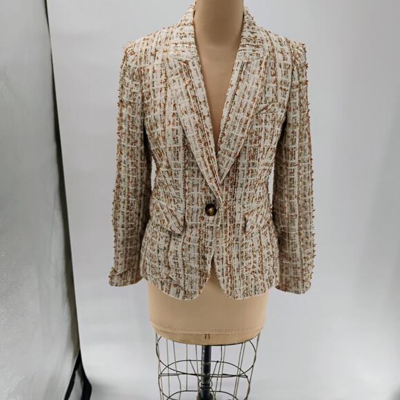 Veronica Beard Cutaway Dickey Tweed Blazer Jacket - Ivory - Size 4 - Picture 13 of 13